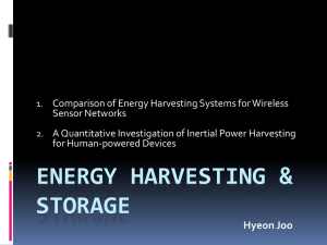 ENERGY HARVESTING & storage