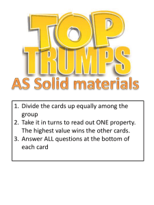 Materials Top Trumps - The Mathematics Shed