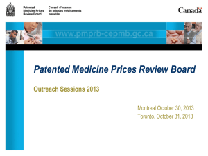 PPTX - Patented Medicine Prices Review Board