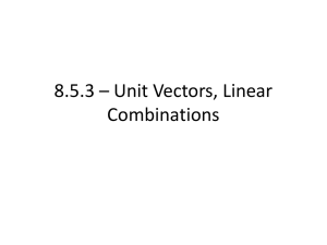8.5.3 * Unit Vectors, Linear Combinations