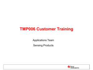 TMP006 Customer Training