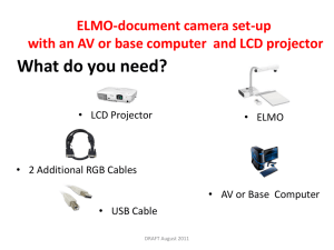 ELMO-document camera set-up with an AV or base computer and
