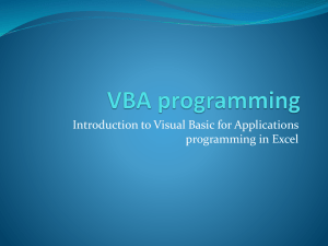 Programmation en VBA