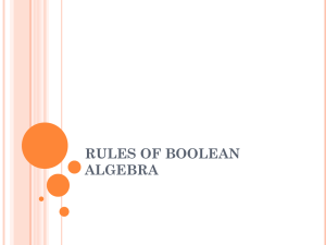 RULES OF BOOLEAN ALGEBRA - Govt. PG College Una (HP)