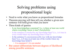 Handling uncertainty: Propositional probabilistic logic