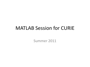 MATLAB Tutorial for Lab 3