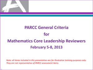 PARCC Mathematics CLG Training (PPT)