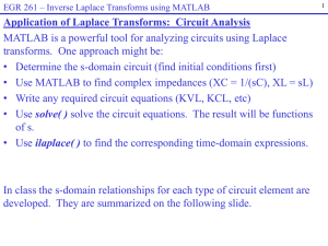 MATLAB – Circuit analysis using Laplace transforms