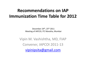 VMV-IAP Immunization Timetable 2012