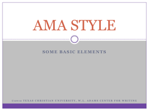 AMA STYLE - TCU - Writing Center