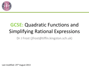 GCSE Factorising and Simplifying Algebraic