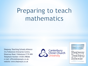 Count back from - Shepway Teaching Schools