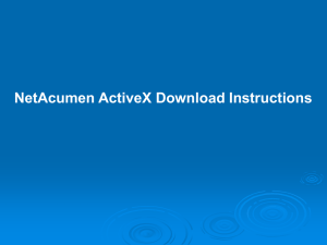 NetAcumen ActiveX Instructions Requirements