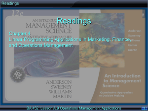 A.9 Operations Management Applications