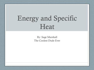 Energy and Specific Heat - Siverling