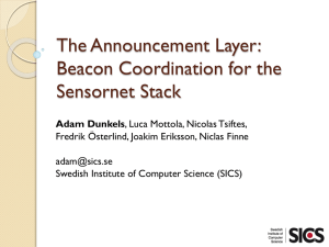 The Announcement Layer: Beacon Coordination for the Sensornet
