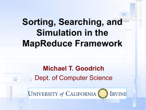 Sorting, Searching, and Simulation in the MapReduce