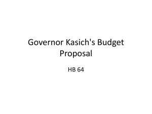 Governor Kasich`s Budget Proposal