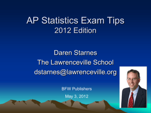 Starnes AP Statistics exam tips bfw may 2012