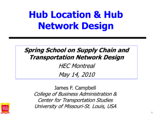 New Models for Hub Location and Network Design