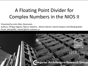 A Floating Point Divider for Complex Numbers in the NIOS II