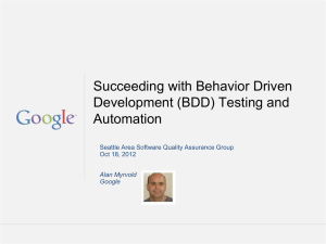 Succeeding with Behavior Driven Development (BDD)