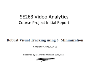 SE263 Video Analytics Course Project Initial Report