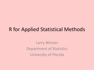 R for Applied Statistical Methods