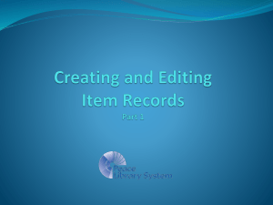 What is an Item Record?