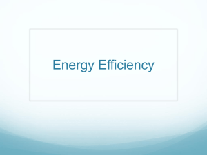 Energy Efficiency - Ms. Kralovec`s Class