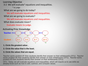 Equations and Inequalities (PowerPoint)