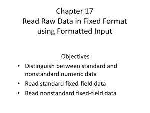 Chapter 17 Read Raw Data in Fixed Format