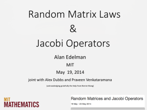 Random Matrix Laws & Jacobi Operators