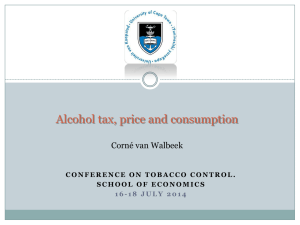 Corne Van Walbeek – Alcohol tax, price and consumption