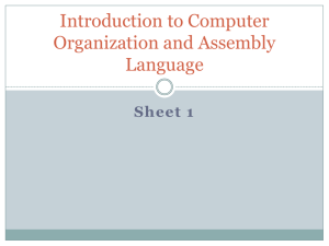Introduction to Computer Organization and Assembly Language