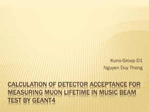 Calculation of detector acceptance for measuring muon lifetime in