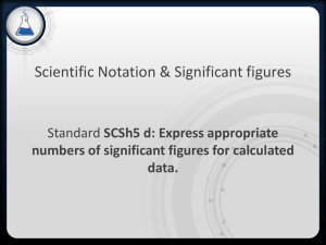 Scientific Notation & Significant figures