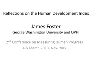 James Foster - Human Development Reports
