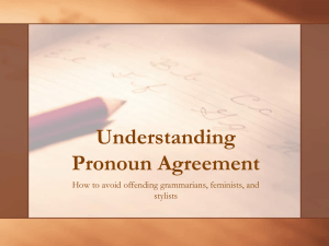 Understanding Pronoun Agreement