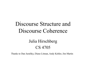 CS4705: Discourse