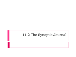 11.2 The Synoptic Journal