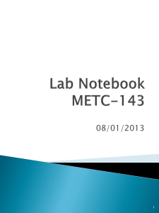 Lab Notebook METC-143 - Ivy Tech Engineering