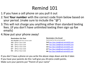 Remind 101 Student Sign Up