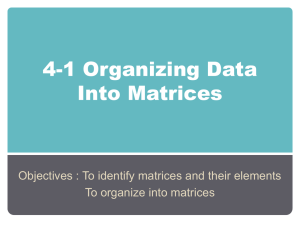4-1 Organizing Data Into Matrices