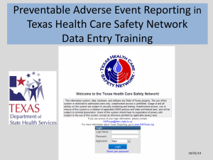 HAI/PAE Data Training Slides - Texas Ambulatory Surgery Center