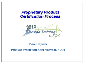 Proprietary Products Process - Florida Department of Transportation