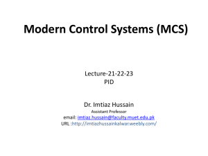 Lecture-21-22-23: PID - Dr. Imtiaz Hussain