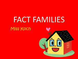 Miss Koch`s Fact Families