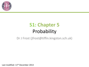 S1: Chapters 5 Probability