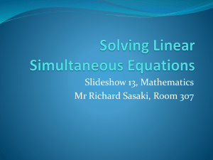 Solving Linear Simultaneous Equations